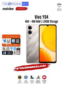Vivo Y04 - 4GB RAM - 128GB Storage - Easy Monthly Installments - PTA Approved - 1 Year Official Warranty - The Original Bro Mobiles - TOB70